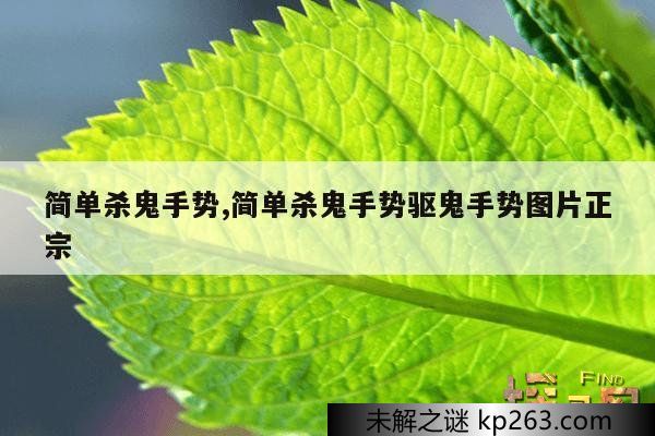 简单杀鬼手势,简单杀鬼手势驱鬼手势图片正宗